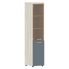 Стеллаж с дверью TORR LUX TLHC 42.2 R колонка комбинированная с топом 435х452х1958 Сосна Эдмонт/ Серо-голубой в Самаре