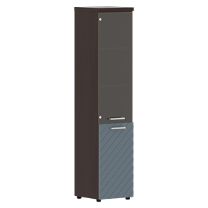 Шкаф-стеллаж TORR LUX TLHC 42.2 R колонка комбинированная с топом 435х452х1958 Венге/Серо-голубой в Самаре