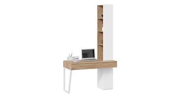 Стол с ящиками со шкафом комбинированным Порто СМ-393.15.012 (Белый жемчуг/Яблоня беллуно/Белый софт) в Самаре