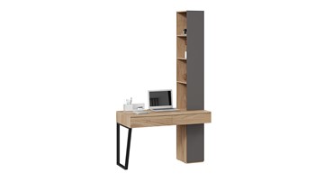 Компьютерный стол со шкафом комбинированным Порто СМ-393.15.012 (Яблоня Беллуно/Графит софт) в Тольятти