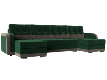П-образный диван Марсель, Зеленый\Коричневый (велюр) в Сызрани