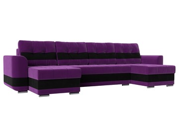 П-образный диван Честер, Фиолетовый/черный (вельвет) в Самаре