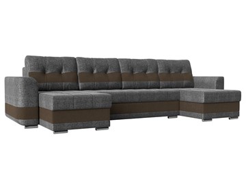 П-образный диван Честер, Серый/коричневый (рогожка) в Самаре
