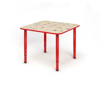 Растущий стол Азбука квадратный СДО-4 Красный в Сызрани