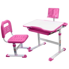 Детский стол-трансформер с подставкой и стулом, Holto SET-17A, Розовый в Самаре