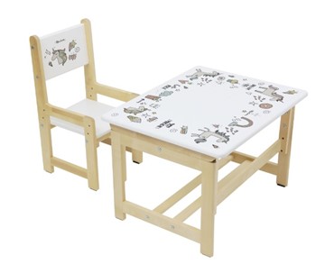 Комплект детской мебели POLINI KIDS ECO 400 SM, ЕДИНОРОГ, 68Х55 СМ, БЕЛЫЙ-НАТУРАЛЬНЫЙ в Самаре