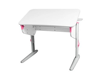 Детский стол-трансформер 5/100 (СУТ.46) + Polka_z 5/500 (2 шт) Рамух белый/серый/розовый в Тольятти