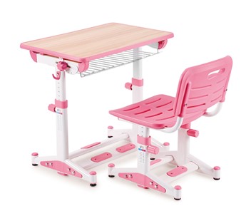Растущий стол и стул трансформер LK 09, розовый в Сызрани