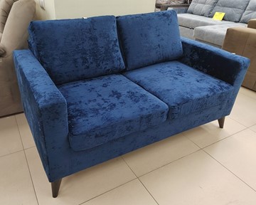 Прямой диван Рим МД Краш 15 темно синий в Самаре