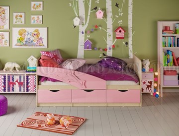 Кровать в детскую Дельфин, Розовый глянец 80х180 в Тольятти