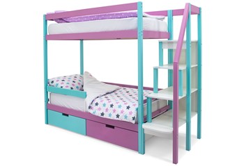 Детская двухэтажная кровать Svogen мятный-лаванда в Самаре - предосмотр