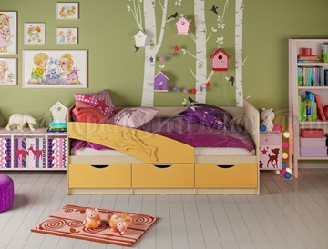 Детская кровать Дельфин, Желтый матовый 80х200 в Тольятти