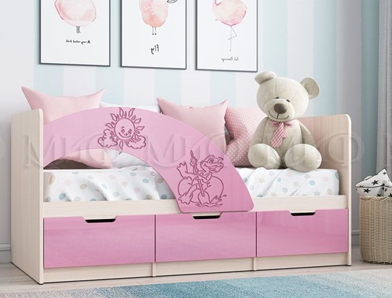 Детская кровать Юниор-3, Розовый металлик в Самаре - изображение