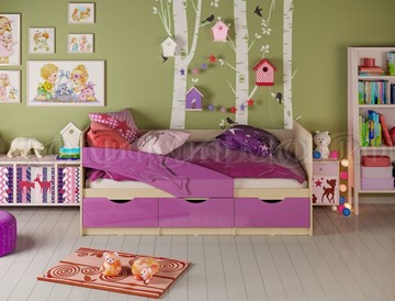 Детская кровать Дельфин, Фиолетовый глянец 80х160 в Тольятти