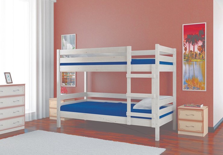 Кровать в детскую Джуниор двухъярусная с ящиками (Белый Античный) в Самаре - изображение 1
