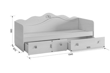 Кроватка Фэнтези с ящиками, белый рамух в Самаре - предосмотр 1