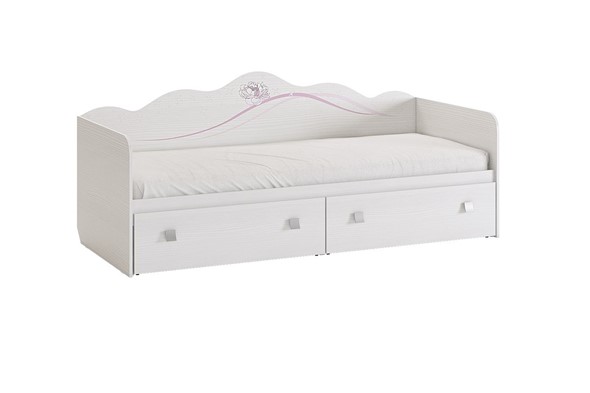 Кроватка Фэнтези с ящиками, белый рамух в Тольятти - изображение