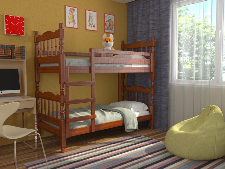 Детская кровать Соня двухъярусная (Орех) в Тольятти - изображение 1