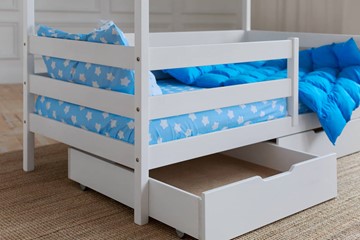 Детская двухъярусная кровать без крыши с ящиками, цвет белый в Тольятти - предосмотр 3