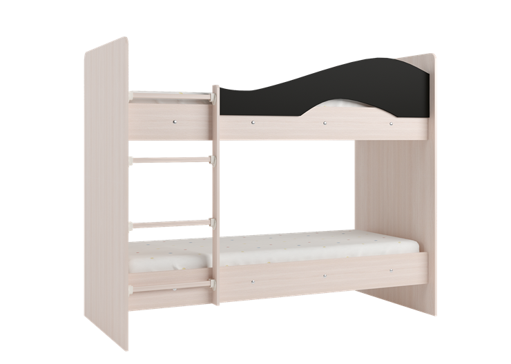 Кровать 2-ярусная Мая на щитах со шкафом и ящиками, корпус Млечный дуб, фасад Венге в Самаре - изображение 2