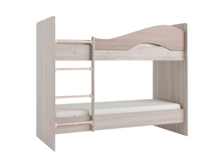 Кровать двухъярусная Мая с 2 ящиками на щитах, корпус Шимо светлый, фасад Шимо темный в Самаре - изображение 2