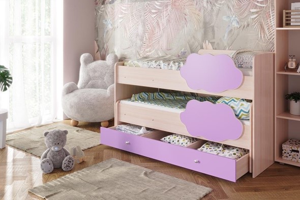Детская 2-ярусная кровать Соник 1.6 с ящиком, Ирис в Тольятти - изображение