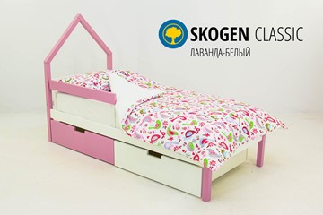 Кровать-домик в детскую мини Skogen белый-лаванда в Тольятти