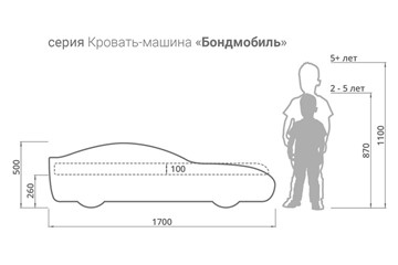 Кровать-машина в детскую Бондимобиль розовый в Тольятти - предосмотр 4