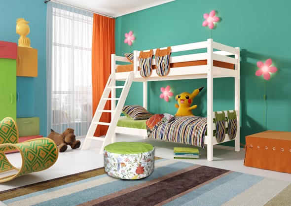 Детская двухъярусная кровать Соня, Вариант 10 Белый в Сызрани - изображение