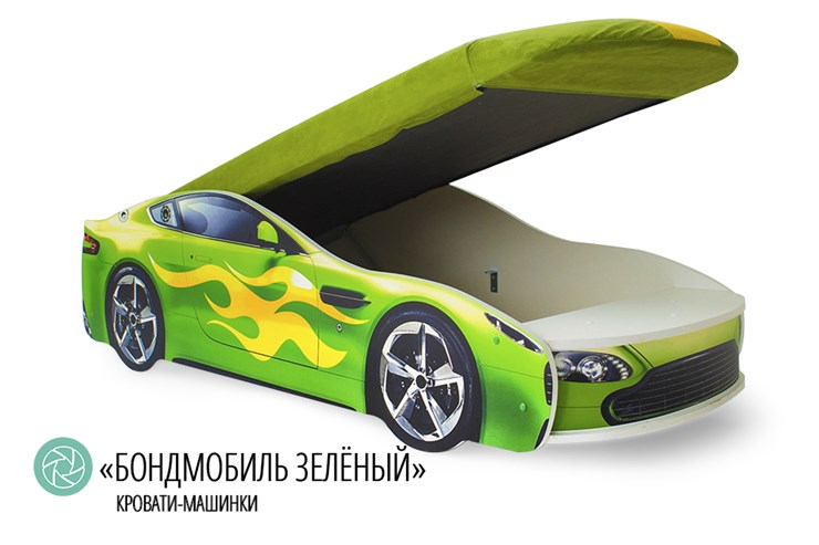 Детская кровать-машина Бондимобиль зеленый в Тольятти - изображение 1