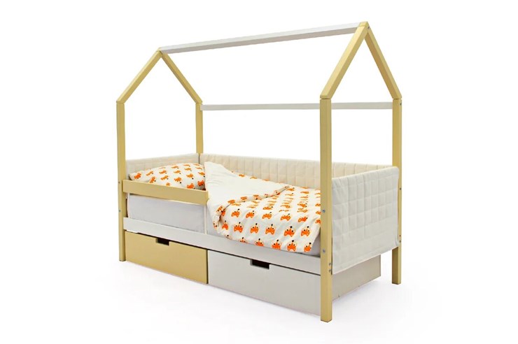 Кровать-домик в детскую «Svogen бежево-белый» мягкая в Тольятти - изображение 4
