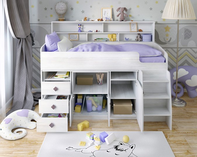 Кровать-чердак в детскую Малыш-5, цвет Винтерберг в Сызрани - изображение 3