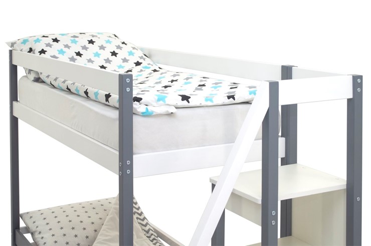 Двухэтажная кровать Svogen графит-белый в Самаре - изображение 10