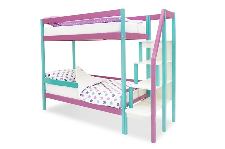 Детская двухэтажная кровать Svogen мятный-лаванда в Самаре - изображение 3