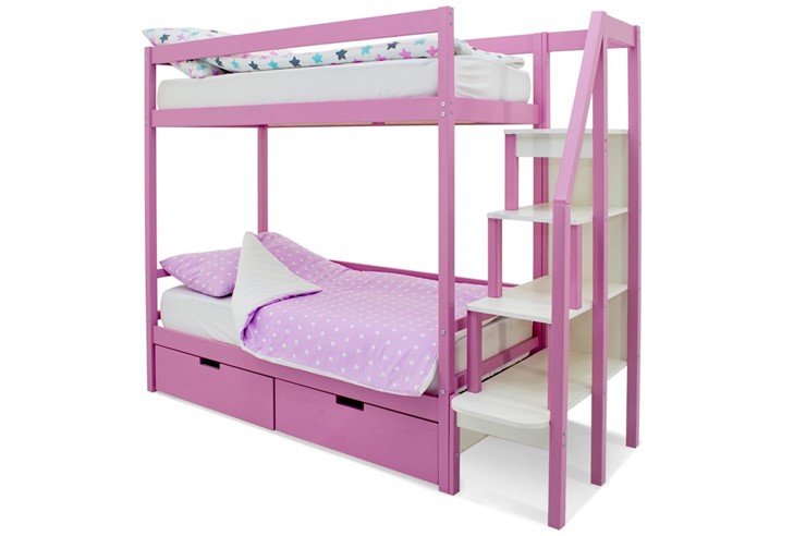 Кровать двухъярусная Svogen розовый в Самаре - изображение 4