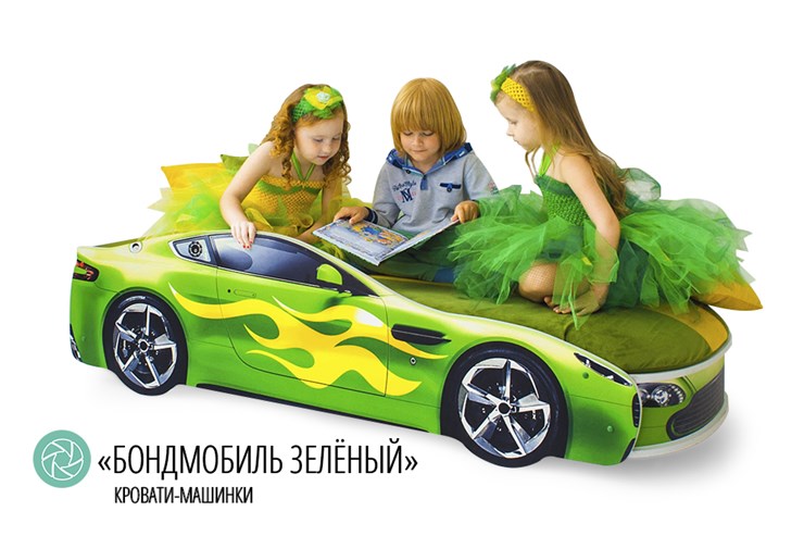 Детская кровать-машина Бондимобиль зеленый в Тольятти - изображение 2