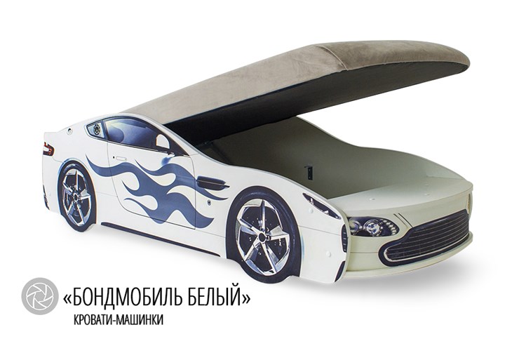Кровать-машина детская Бондимобиль белый в Тольятти - изображение 1