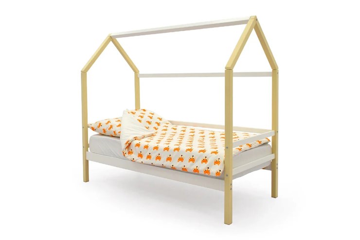 Кровать-домик в детскую Svogen бежево-белый в Самаре - изображение 1