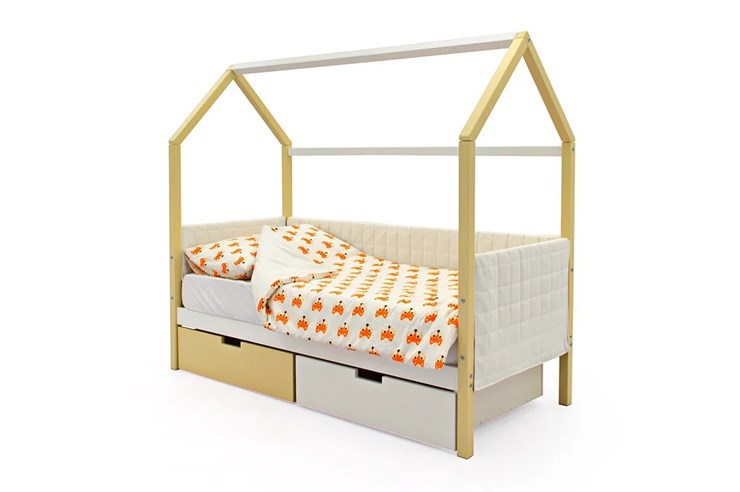 Кровать-домик в детскую «Svogen бежево-белый» мягкая в Самаре - изображение 3