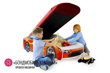 Кровать-машина в детскую Бондимобиль красный в Тольятти - предосмотр 1