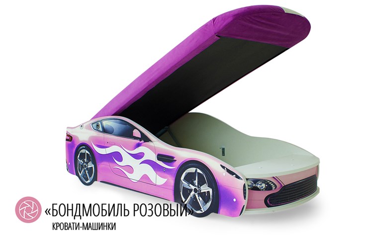 Кровать-машина в детскую Бондимобиль розовый в Самаре - изображение 1