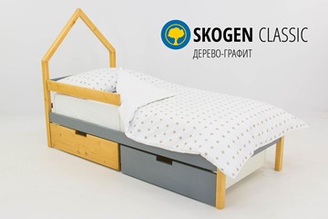 Детская кровать-домик мини Skogen дерево-графит в Самаре - предосмотр