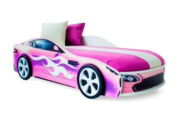Кровать-машина в детскую Бондимобиль розовый в Тольятти - предосмотр