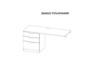 Кровать 2-х ярусная с письменным столом и шкафом POLINI Kids Simple Белый / Бетон в Тольятти - предосмотр 9