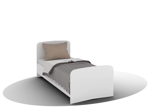 Детская кровать ВЕГА Кровать Кр-08 900 с плоским основанием (Белый древесный) в Тольятти - изображение