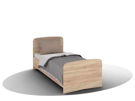 Односпальная кровать ВЕГА Кровать Кр-08 900 с плоским основанием (Сонома) в Тольятти - изображение