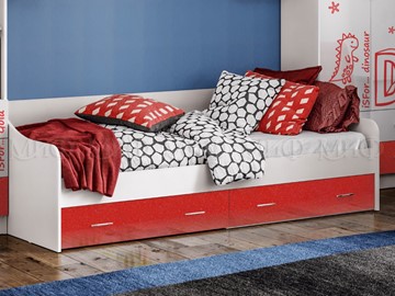 Детская кровать Алфавит (Красный) с ящиками в Самаре