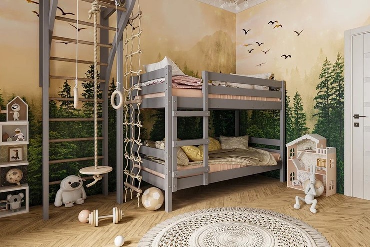 Кровать детская Джуниор двухъярусная (Антрацит) в Тольятти - изображение 2