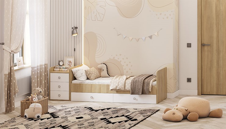 Детская кровать Фея 1100 Вяз-белый в Самаре - изображение 4