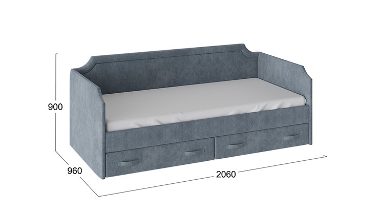 Кровать детская Кантри Тип 1, ТД-308.12.02 (Замша синяя) в Самаре - изображение 2